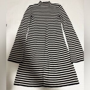 Express Black and Cream Striped Knit Tunic Dress